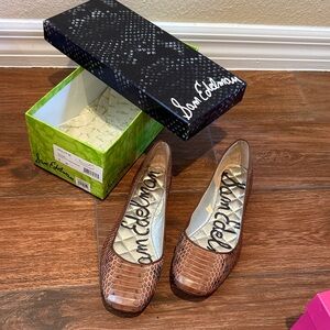 Sam Edelman Tan Snake Print Flats